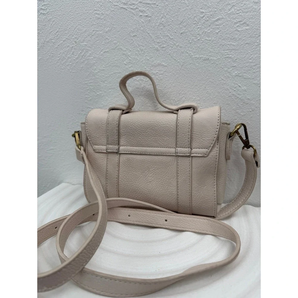 Anthropologie Crossbody Satchel Bag Blush Pink Faux‎ Leather Mini Messenger